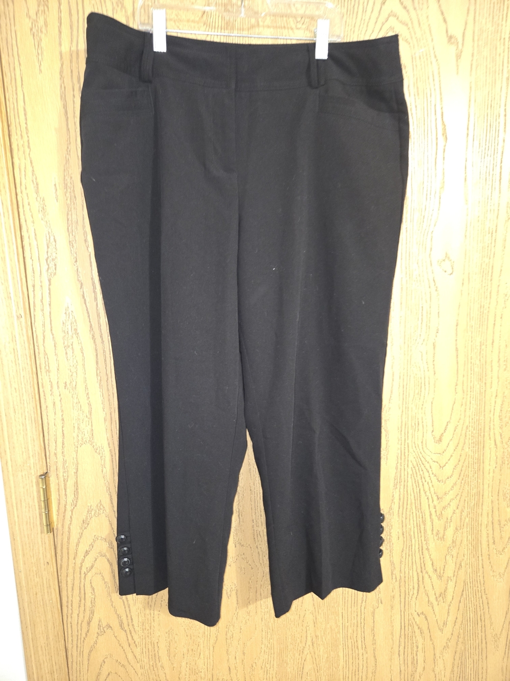 Dress Barn Black Ankle-Length Dress Pants with Button Cuff